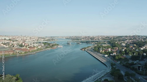 Wallpaper Mural Aerial view of Golden Horn in Istanbul. 4K Footage in Turkey Torontodigital.ca