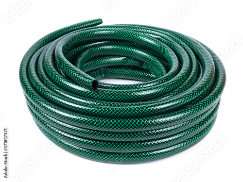 Green garden hose