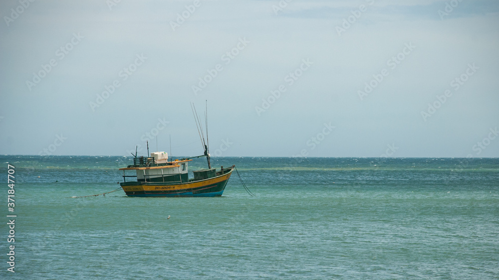 Fishing boat on the beache of Espiritu Santo, Brazil