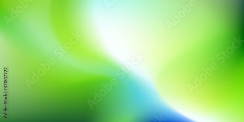 Natural Green and Blue blurred background. Abstract gradient waves with light backdrop. Vector illustration. Ecology concept for your graphic design, banner, poster, wallpapers or website