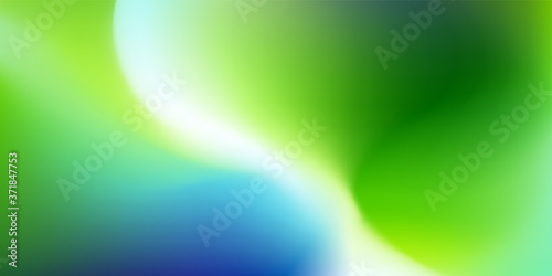 Natural Green and Blue blurred background. Abstract gradient waves with light backdrop. Vector illustration. Ecology concept for your graphic design, banner, poster, wallpapers or website