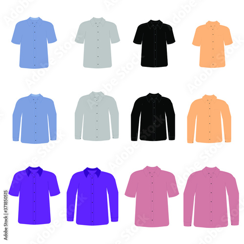 Set of long and short sleeve shirts different color