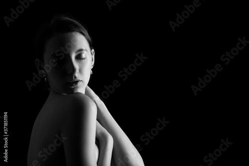 sensual topless woman