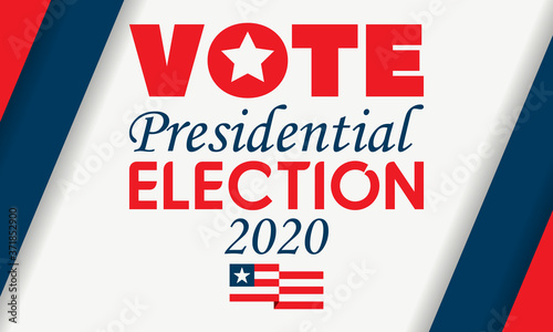 2020 United States of America Presidential Election banner. Election banner Vote 2020 with Patriotic Stars. November 3. 