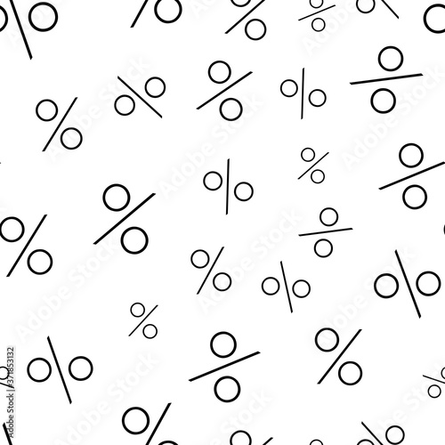 Black percent seamless pattern on white background.
