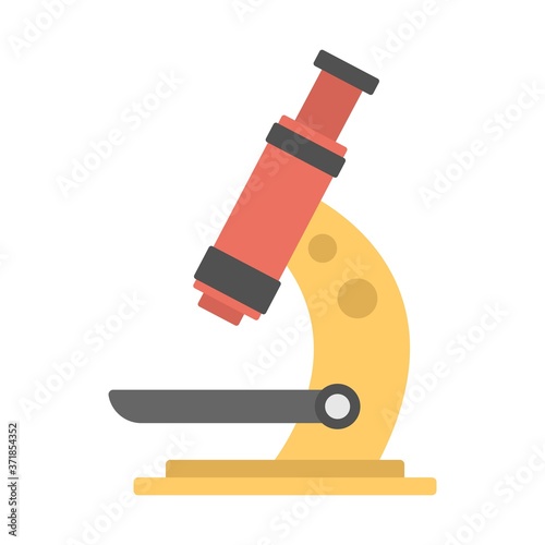 Modern flat icon of microscope - vector illustration. Science experiment, research symbol.