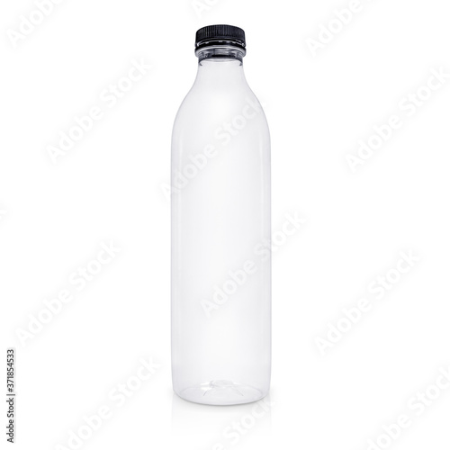 empty glass bottle isolated on white background
