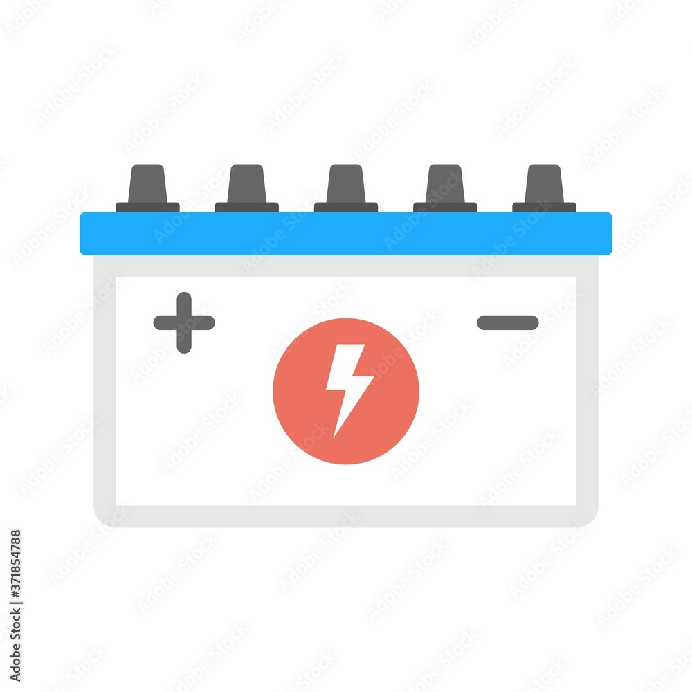 Car battery icon - vector illustration. Vehicle power, energy battery supply symbol.