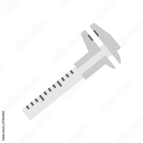 Sliding vernier calliper to measure precision - vector illustration. Flat icon design.