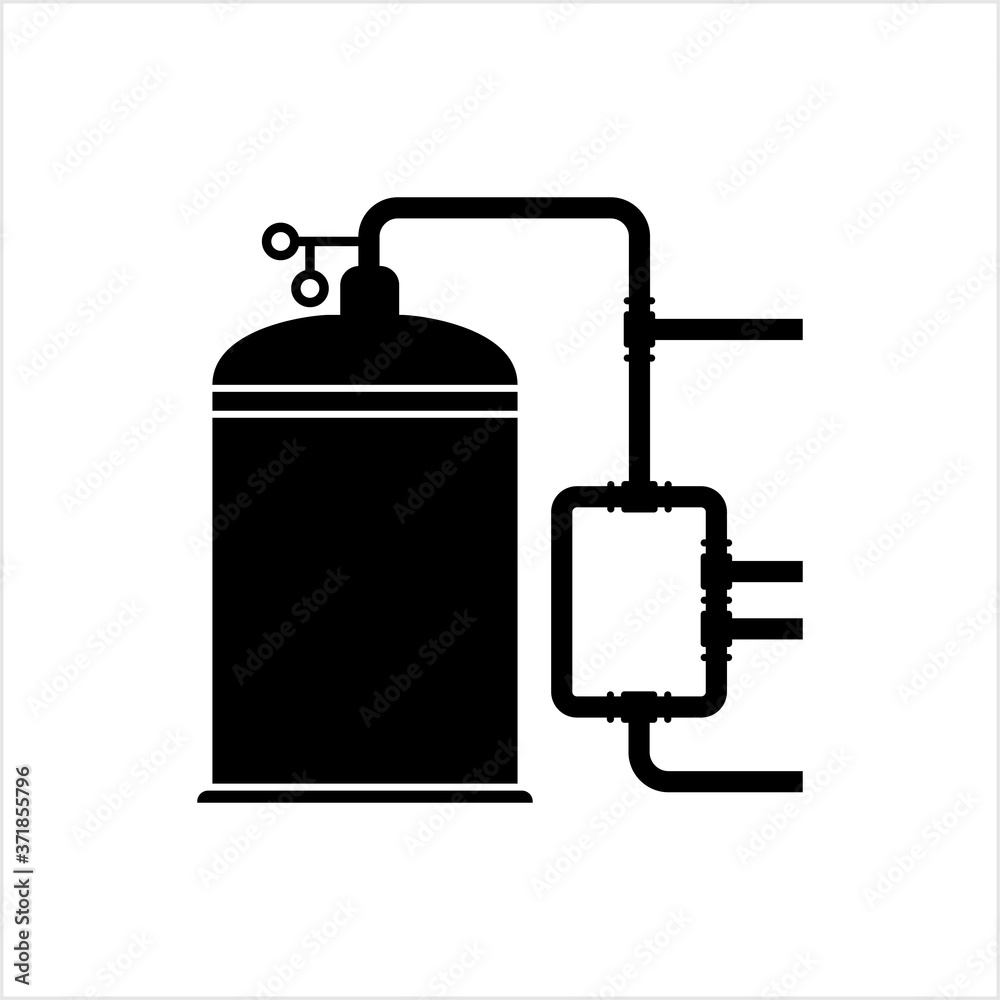 Boiler Icon, Liquid, Water, Fluid Heating Closed Vessel Boiler Icon, Liquid, Water, Fluid Heating Closed Vessel