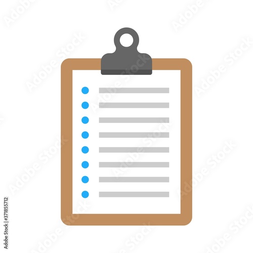 Flat clipboard icon isolated on white background. Vector illustration. © Elmin