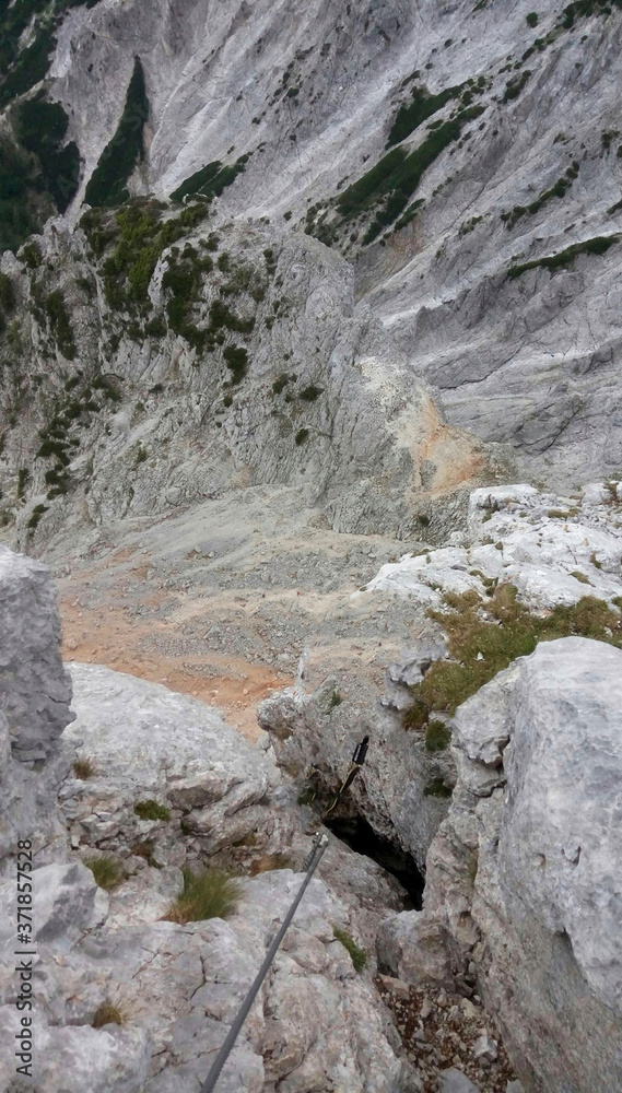 a glacier in the alps at summer