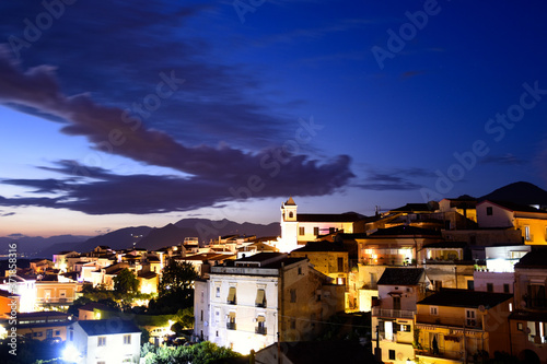 Panoramic view of San Nicola Arcella, an old town in the mountains of the Calabria region, Italy. © Giambattista