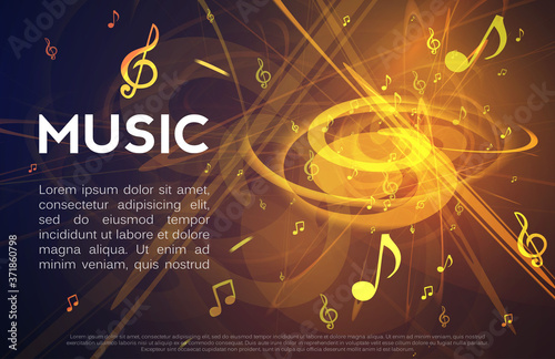 Music background, abstract sound for design poster with musical wave.