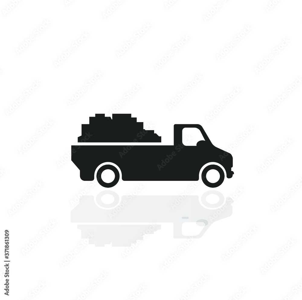 Trancport car balck icon