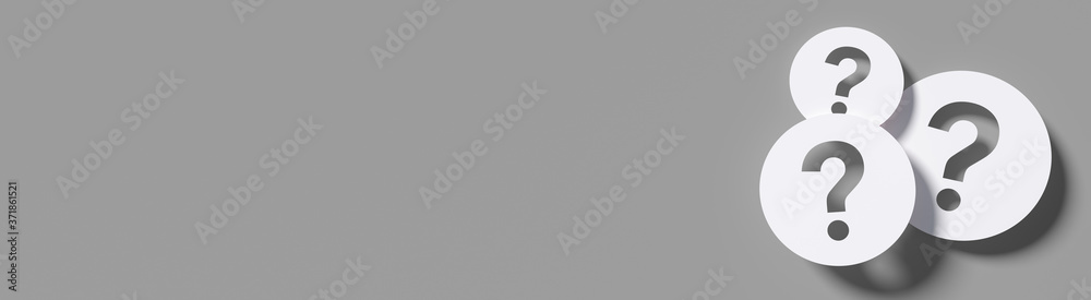 Question mark in front of a red color wall background. Business support concept - 3D Rendering. Question mark in front of a red color wall background. Business support concept - 3D Rendering.