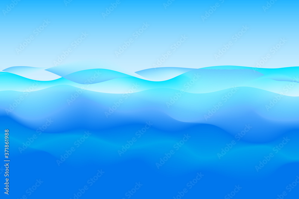 Abstract soft wave of blue ocean with sky. Abstract soft wave of blue ocean with sky.