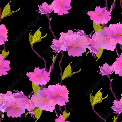 Wallpaper Mural Fresh beauty spring flowers seamless pattern. Torontodigital.ca