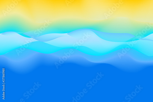 Abstract soft wave of blue ocean on sandy beach.