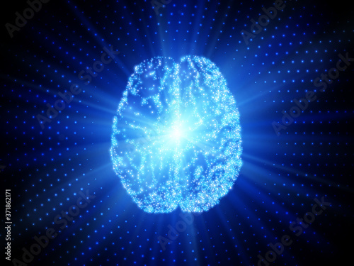 Human brain abstract technology background. Vector illustration