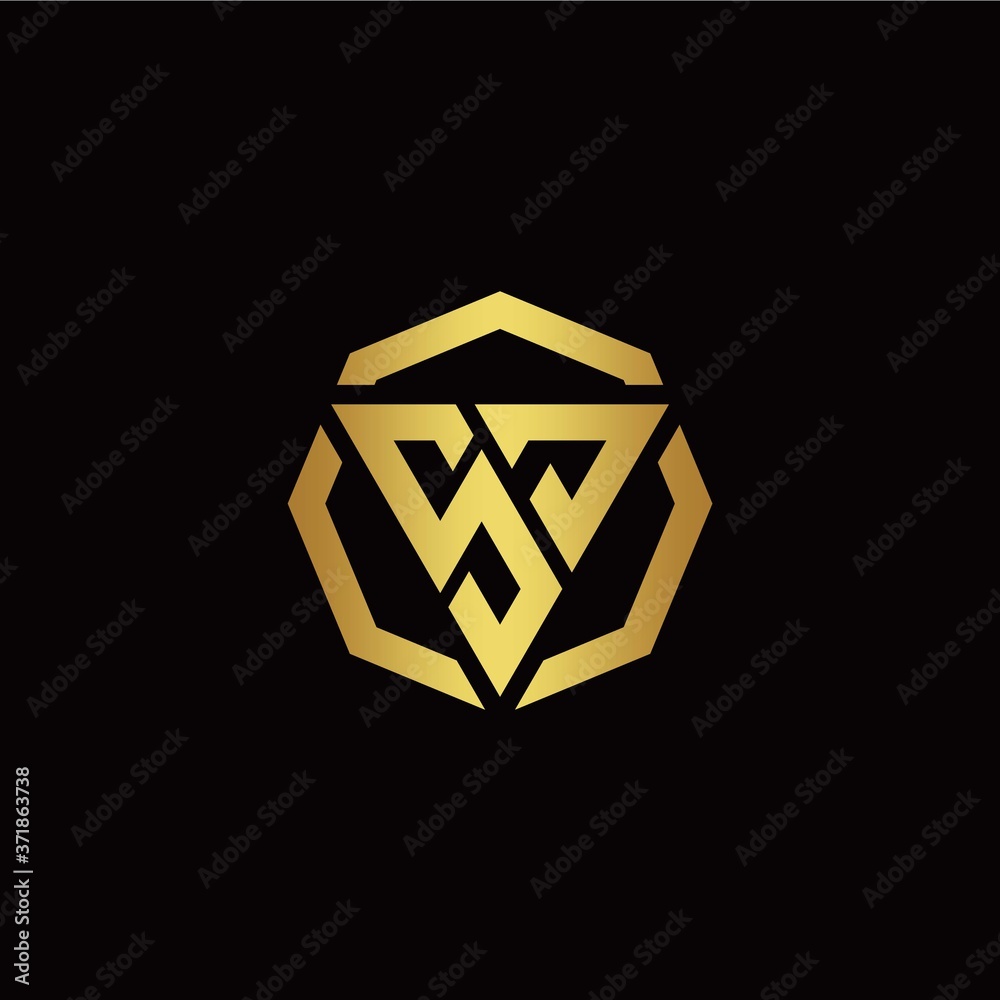 S J initial logo modern triangle and polygon design template with gold color S J initial logo modern triangle and polygon design template with gold color