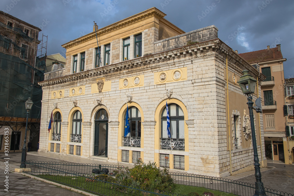 View of Corfu Town Hall, Corfu Town, Corfu, Greece