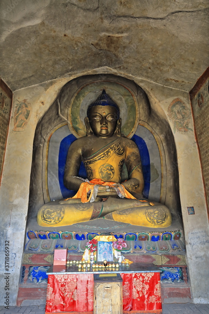 Meditation Buddha-cave temple in the Thirtythree Heaven Grottoes. MatiSi Temple-Zhangye-Gansu-China-1006