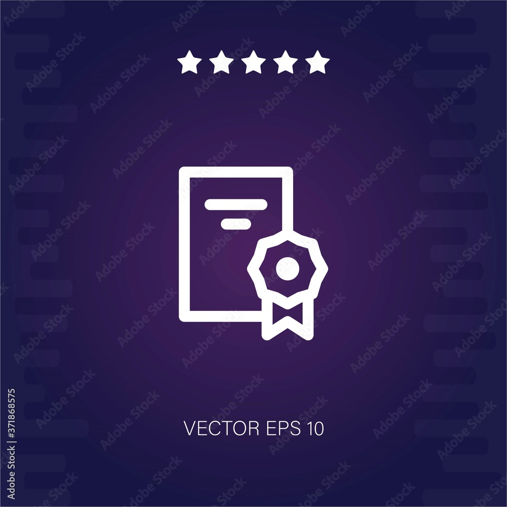 certificate vector icon modern illustration certificate vector icon modern illustration