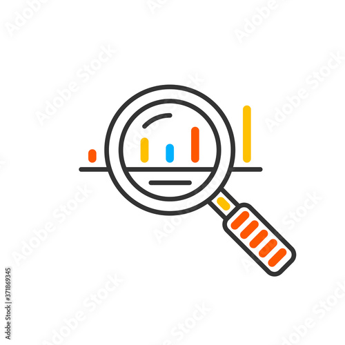 Financial analysis, business analysis concept. Analytics icon. Business financial forecast sign. Vector color icon.