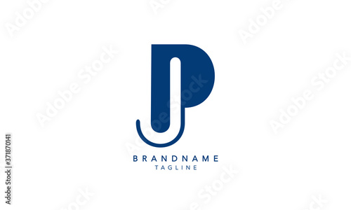 Alphabet letters Initials Monogram logo PJ, JP, P and J 
