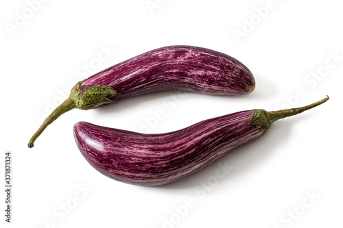 Wallpaper Mural Two lilac-striped eggplants on a white background Torontodigital.ca