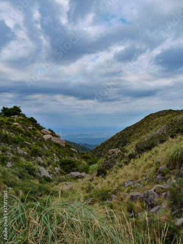 Big mountains with cloudy sky