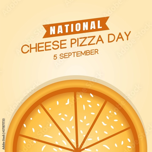 National Cheese Pizza Day Vector Illustration