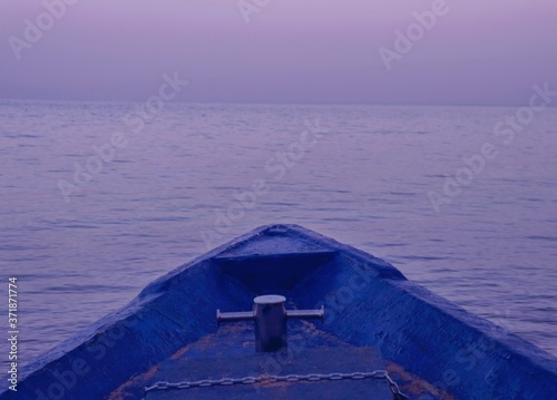 old wooden boat on the sea