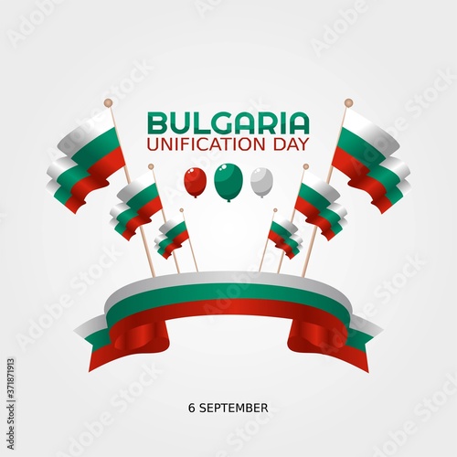 Quadro em tela Bulgaria Unification Day Vector Illustration