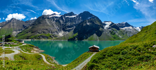 Quadro em tela Panorama of the Kaprun Dam, a hydroelectric power station in the Austrian Alps