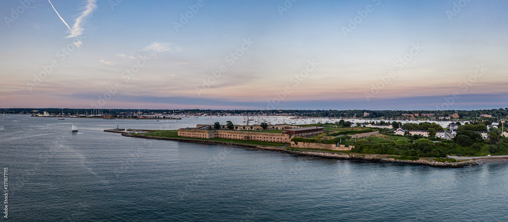 panoramic view of the river and the city fort Taber