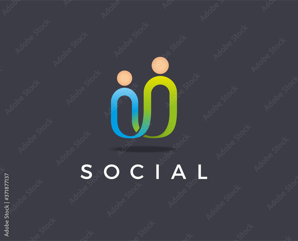 minimal social logo template - vector illustration minimal social logo template - vector illustration