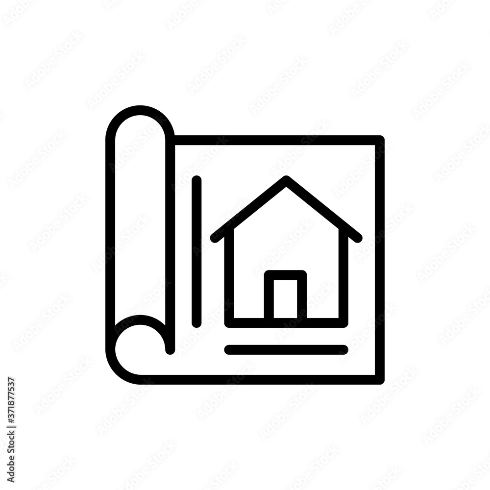 Paper drawing house icon. Simple line, outline vector elements of architecture icons for ui and ux, website or mobile application Paper drawing house icon. Simple line, outline vector elements of architecture icons for ui and ux, website or mobile application