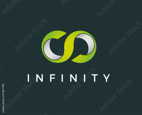 minimal infinity logo template - vector illustration
