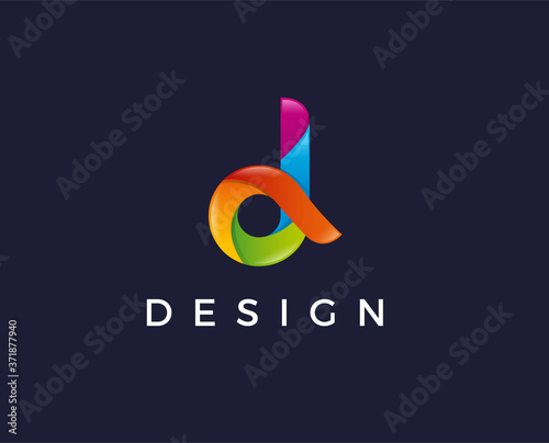 minimal letter d logo template - vector illustration