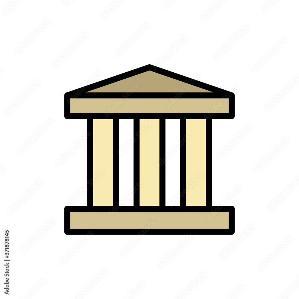 Building museum bank icon. Simple color with outline vector elements of architecture icons for ui and ux, website or mobile application