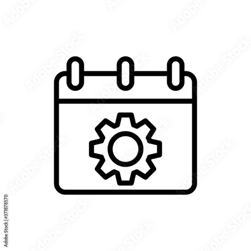 Calendar gear icon. Simple line, outline vector elements of almanac icons for ui and ux, website or mobile application