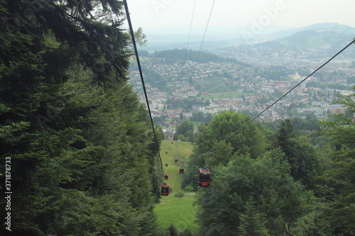 cable car on mountain