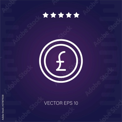 pound sterling vector icon modern illustration