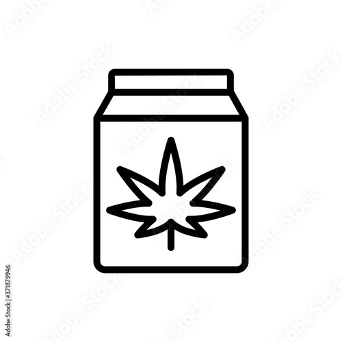 Marijuana package icon. Simple line, outline vector elements of herbal drugs icons for ui and ux, website or mobile application