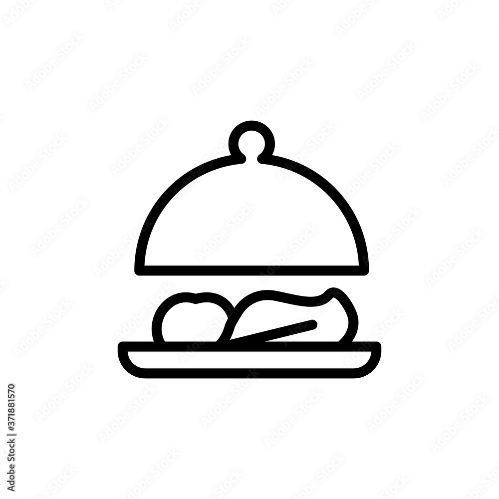 Service dish icon. Simple line, outline vector elements of vegetarian food icons for ui and ux, website or mobile application Service dish icon. Simple line, outline vector elements of vegetarian food icons for ui and ux, website or mobile application
