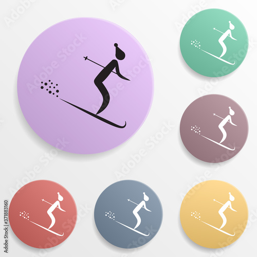 Basketball badge color set icon. Simple glyph, flat vector of sport icons for ui and ux, website or mobile application