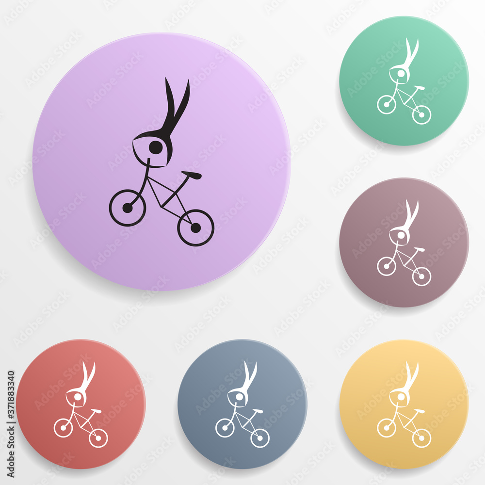Naklejka premium Extreme cycling badge color set icon. Simple glyph, flat vector of sport icons for ui and ux, website or mobile application