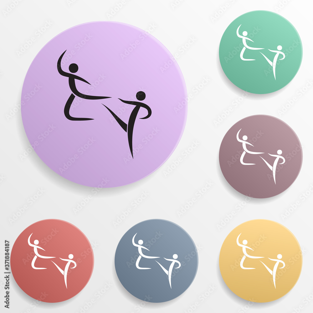 Hand-to-hand fight badge color set icon. Simple glyph, flat vector of sport icons for ui and ux, website or mobile application